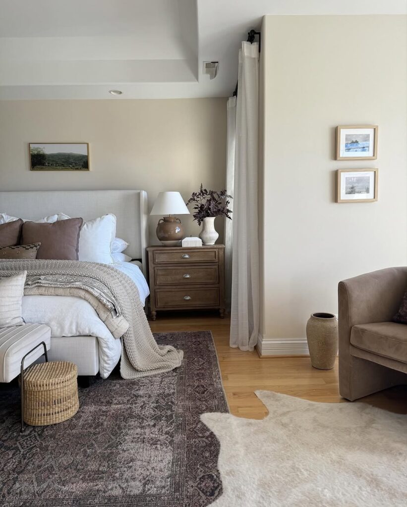 Muted Textured Mocha Bedroom