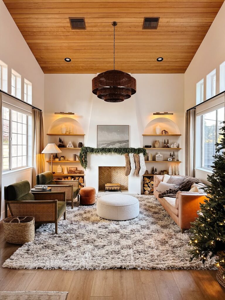 Natural Textures Around an Airy Hearth with Western Boho Style