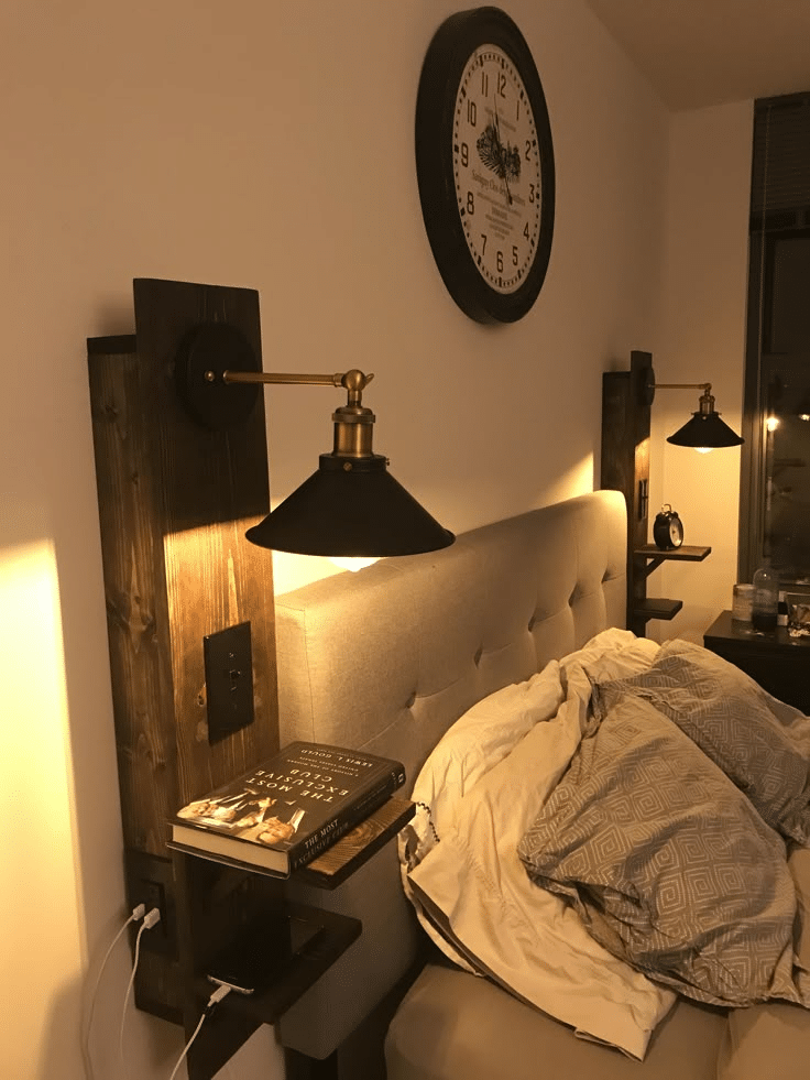 Nightstand with Integrated Light and Floating Mount