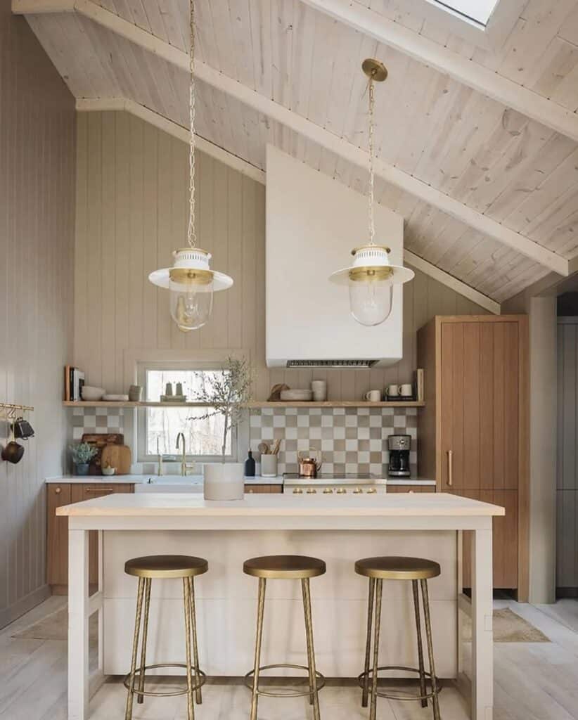 Nordic Rustic Checkered Backsplash