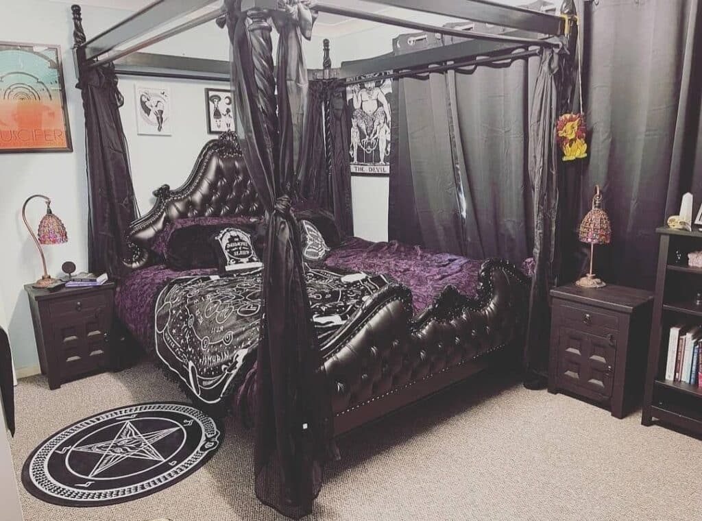 Occult Gothic Canopy Bed