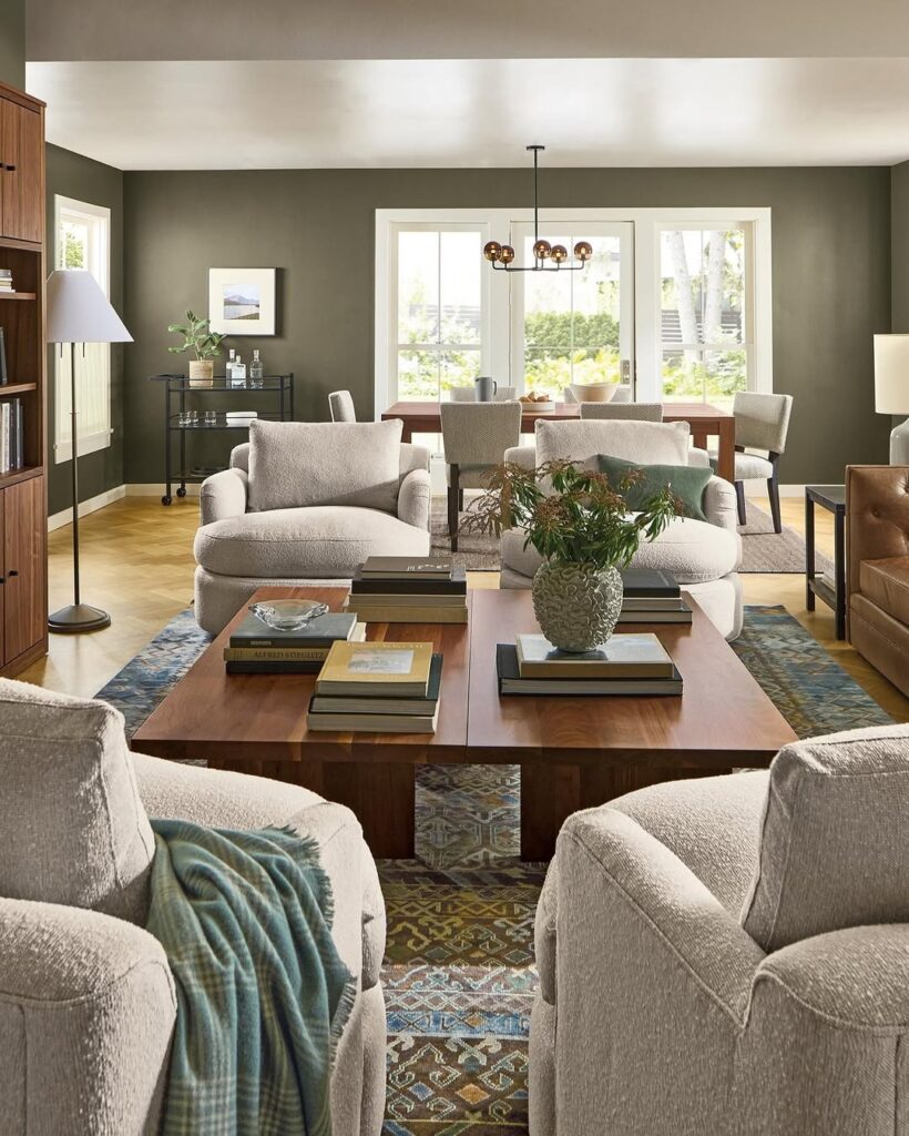 Olive Green Living Room Walls
