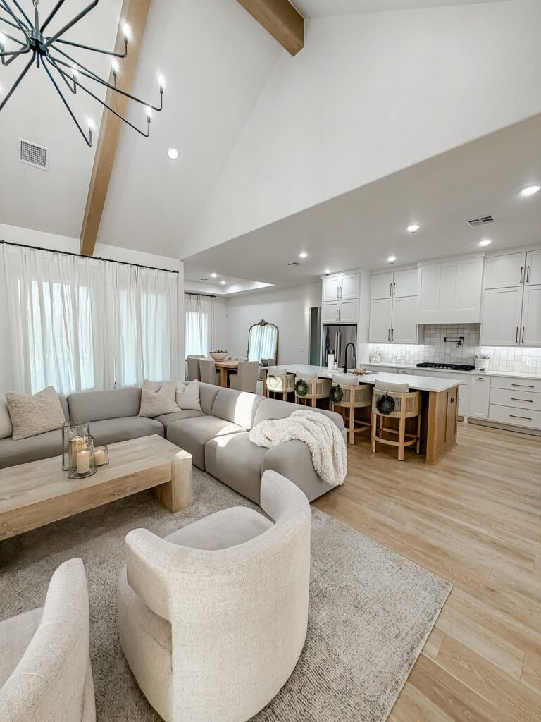 Open Concept Living Room in Soft Neutrals
