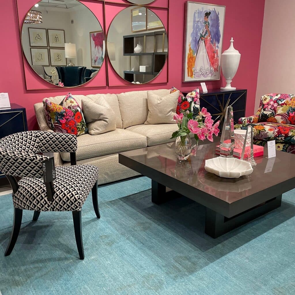 Pink Bloom Lounge in Art Deco Style