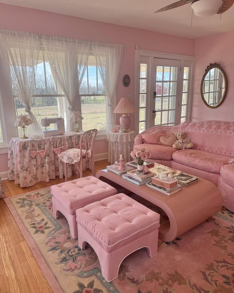Pink Vintage Cottage Lounge