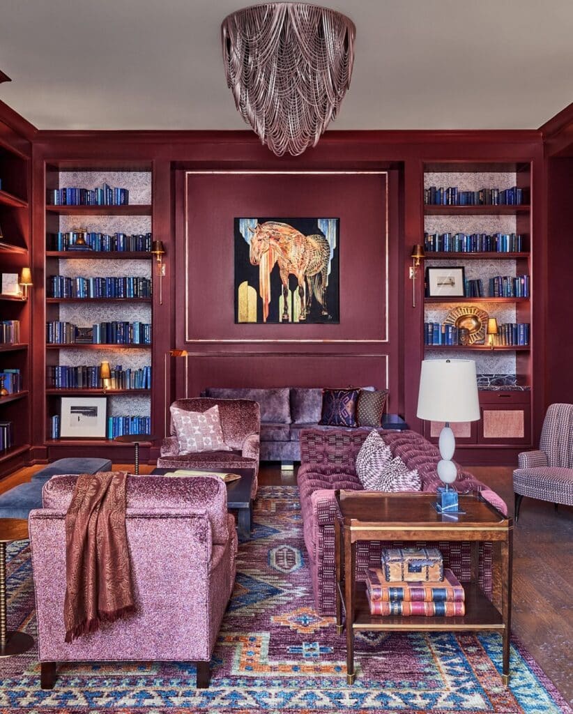 Plum Living Room Library