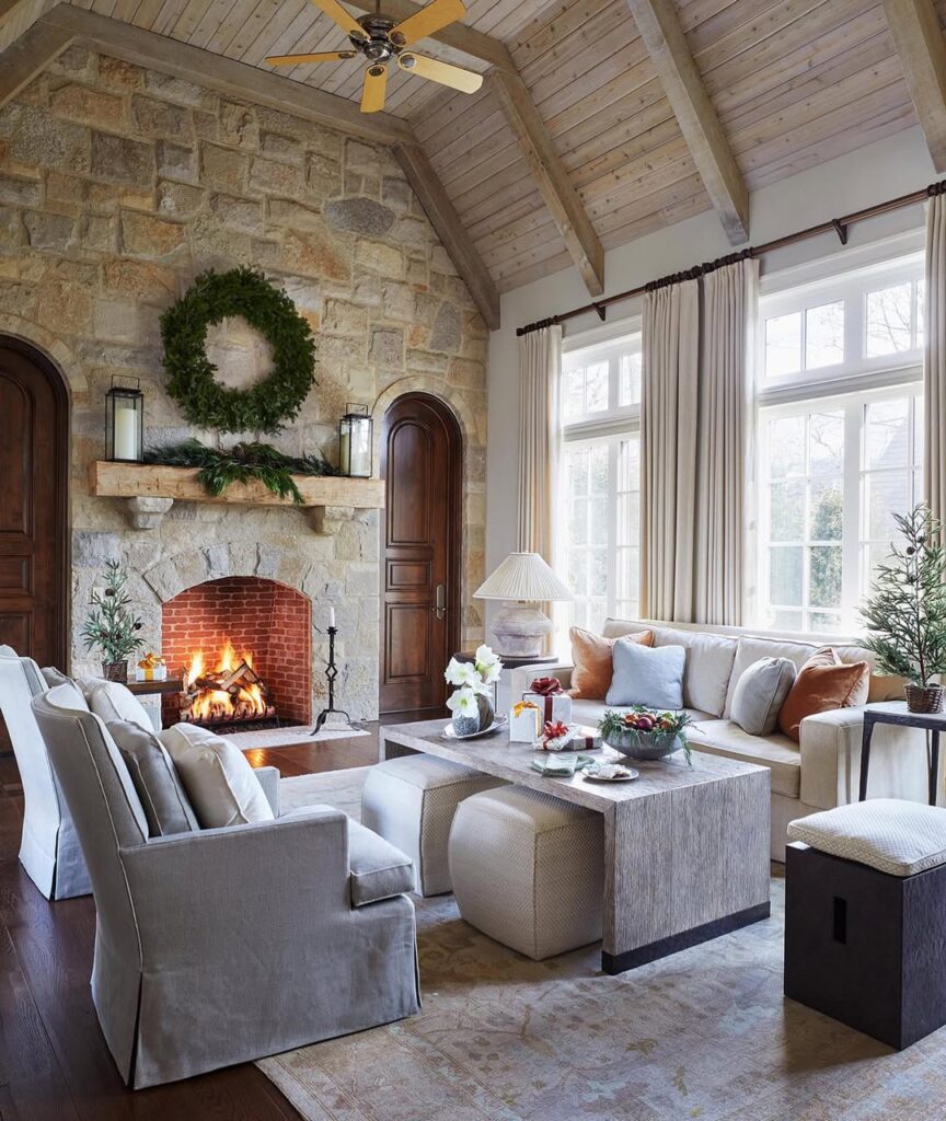 Provençal Stone Hearth Living Room