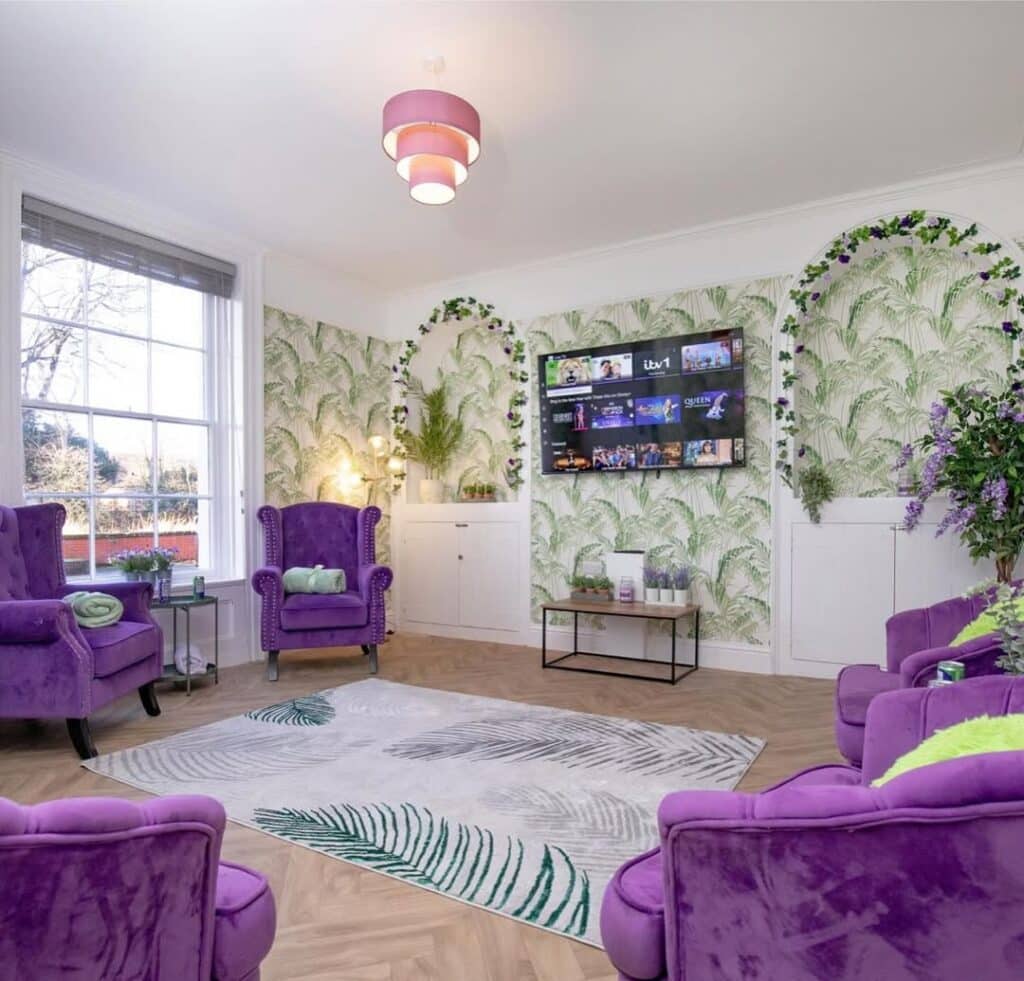 Purple Botanical Sitting Room