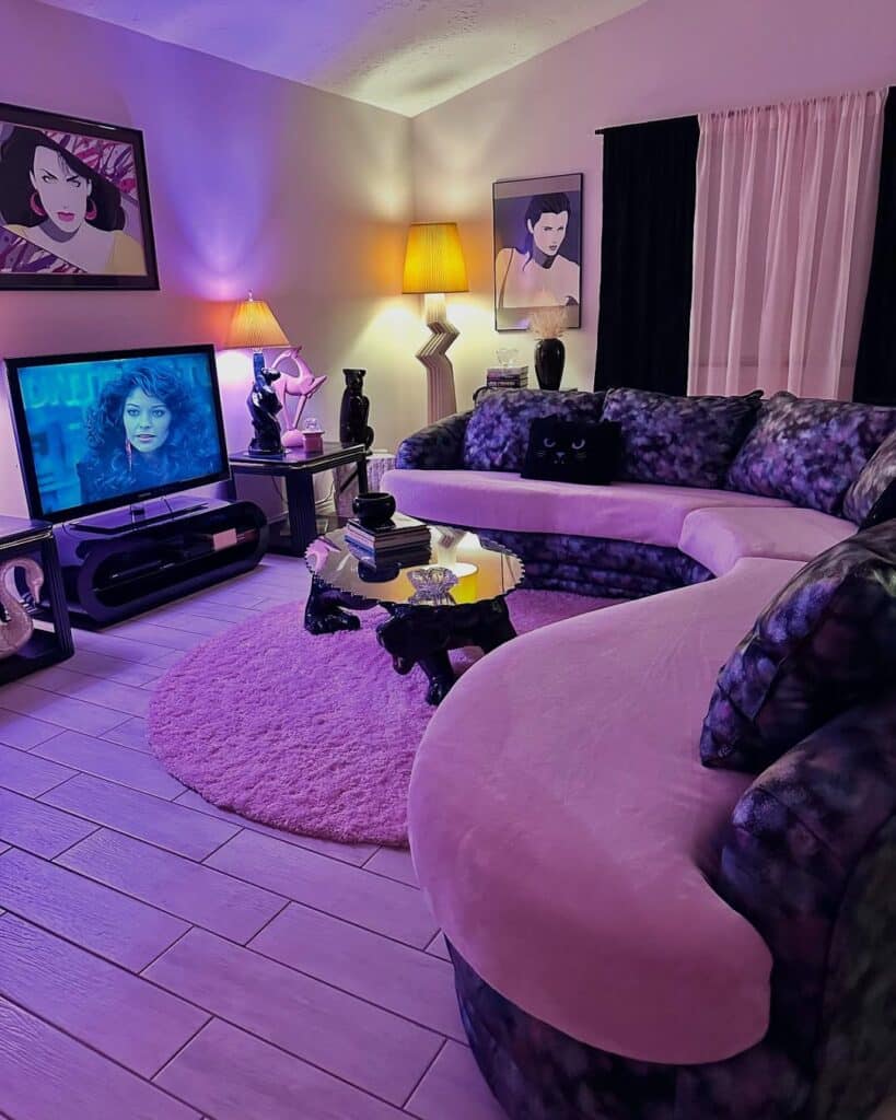 Purple Neon Glam Lounge