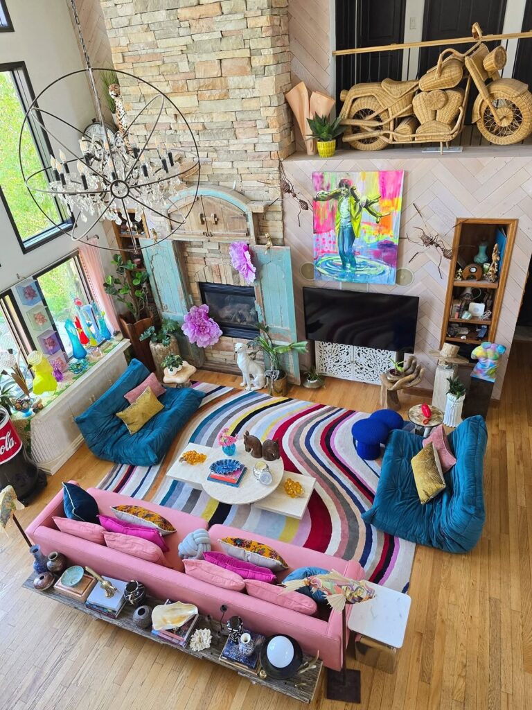 Rainbow Artistic Layers in an Eclectic Loft