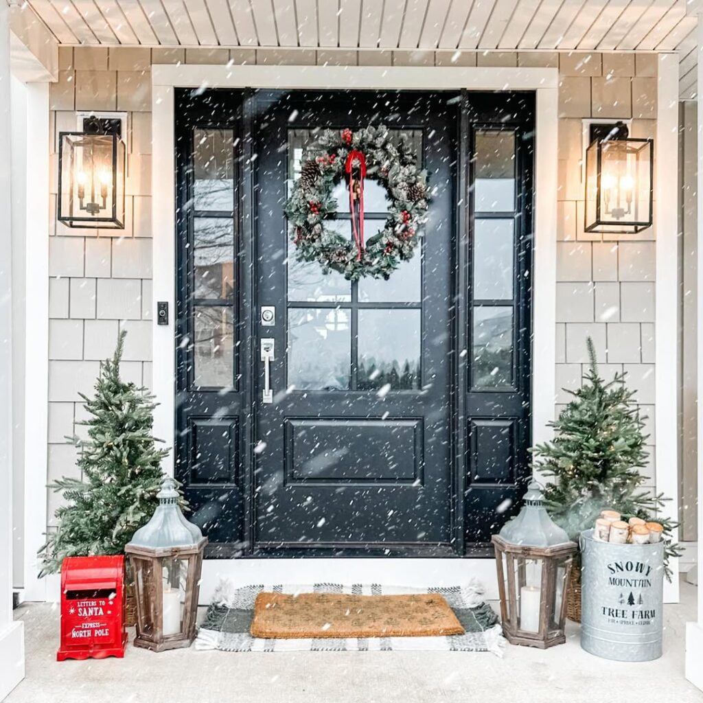 Red Entry Accents for Snowfall
