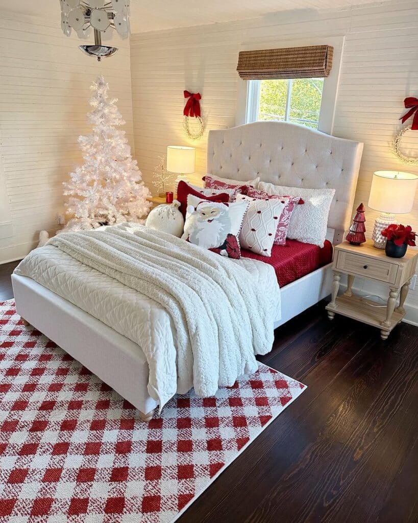Red Plaid Santa Christmas Room
