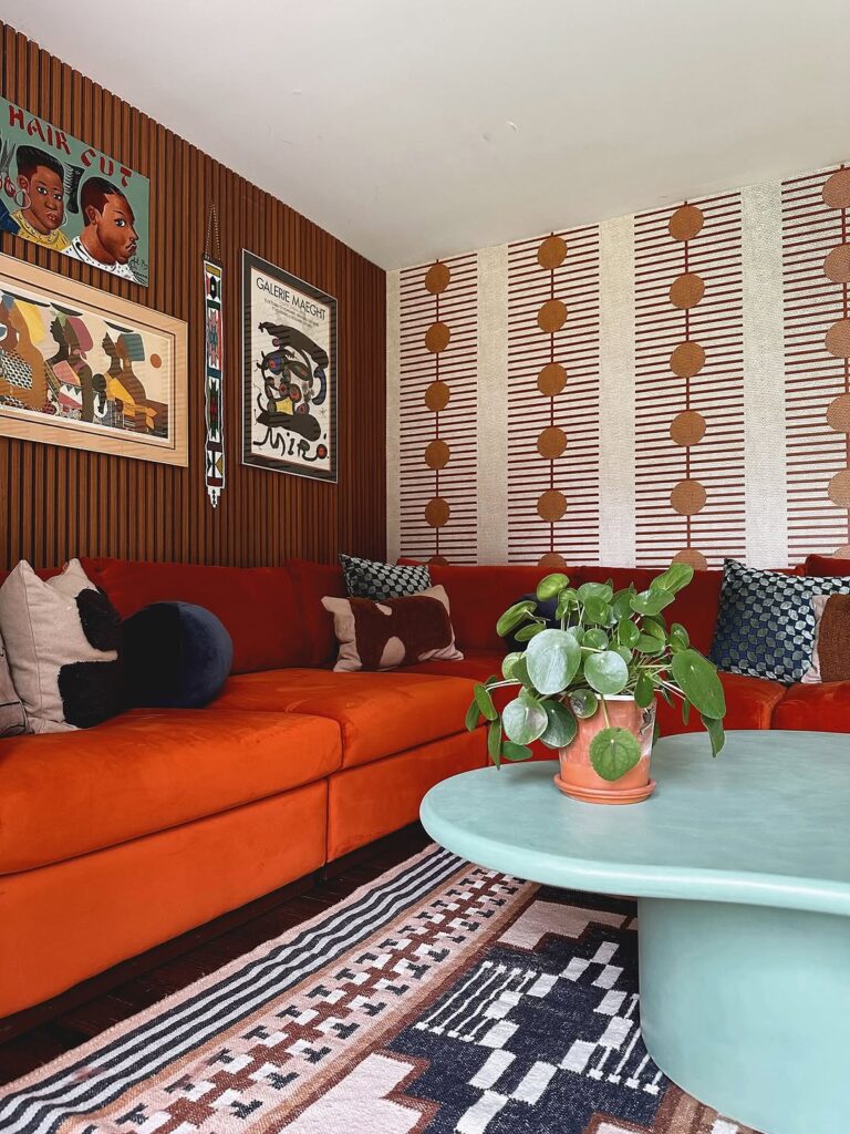 Retro Burnt Orange and Mint
