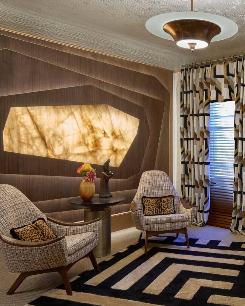 Retro Geometric Backlit Lounge