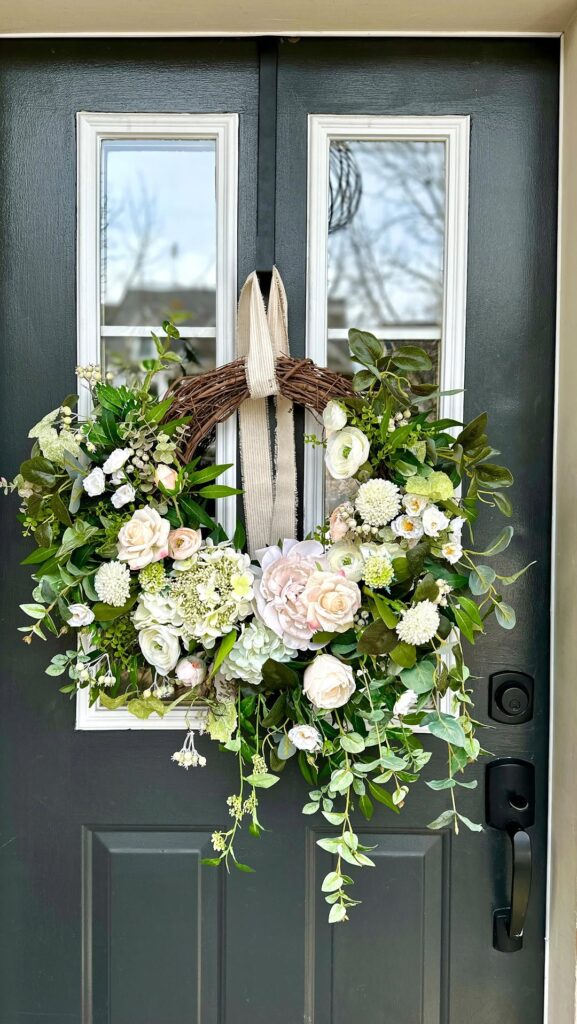 Romantic Asymmetrical Rose Garden Wreath