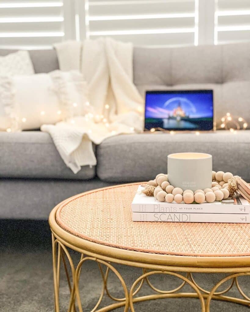 Round Woven Rattan Coffee Table
