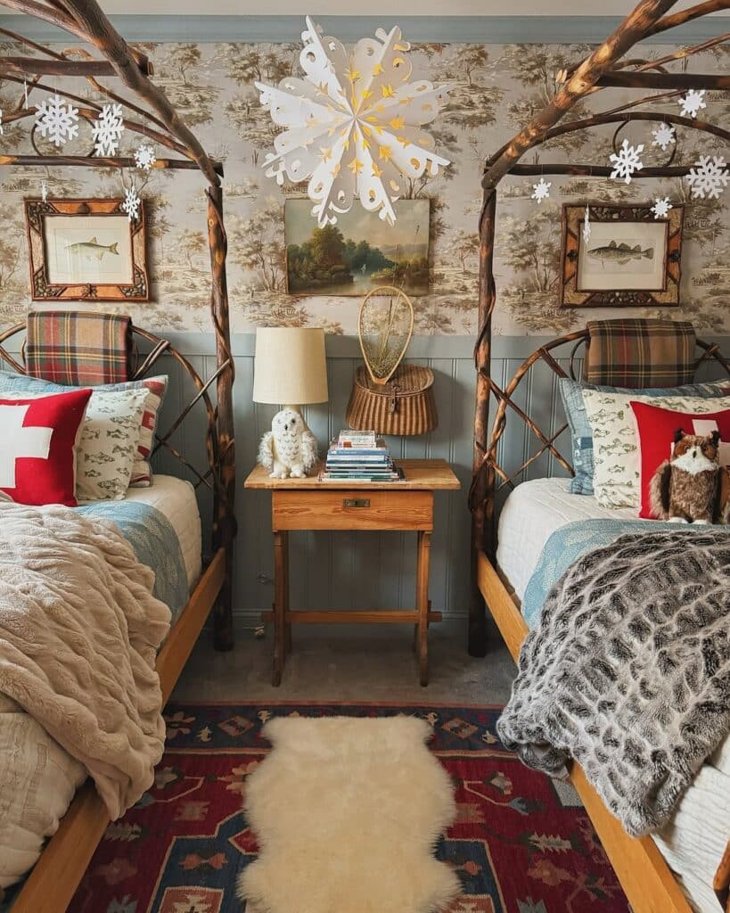Rustic Cabin Twin Bedroom