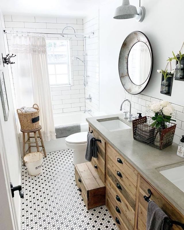 Rustic Cottage Double Vanity