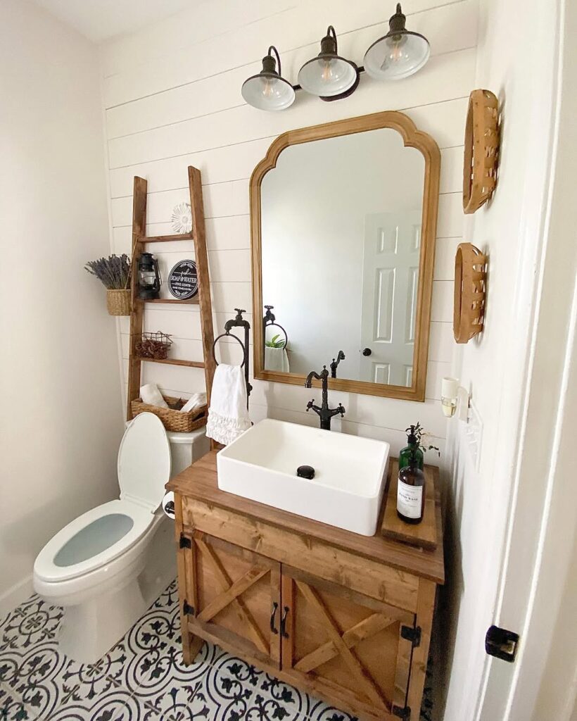 Rustic Farmhouse Vanity Barn Door