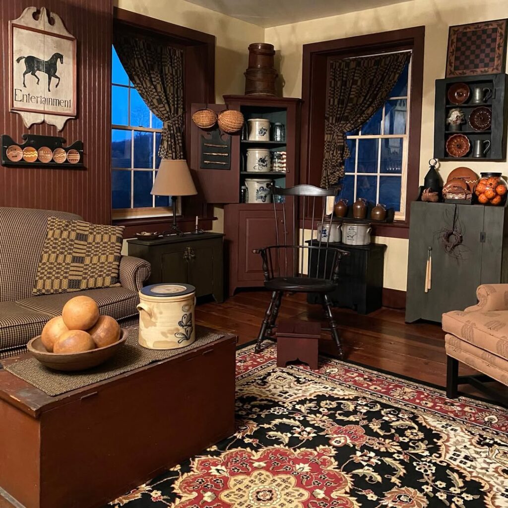 Rustic Heirlooms in a Hearth Room