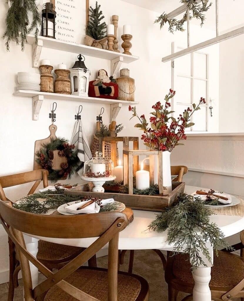 Rustic Nook for a Neutral Christmas