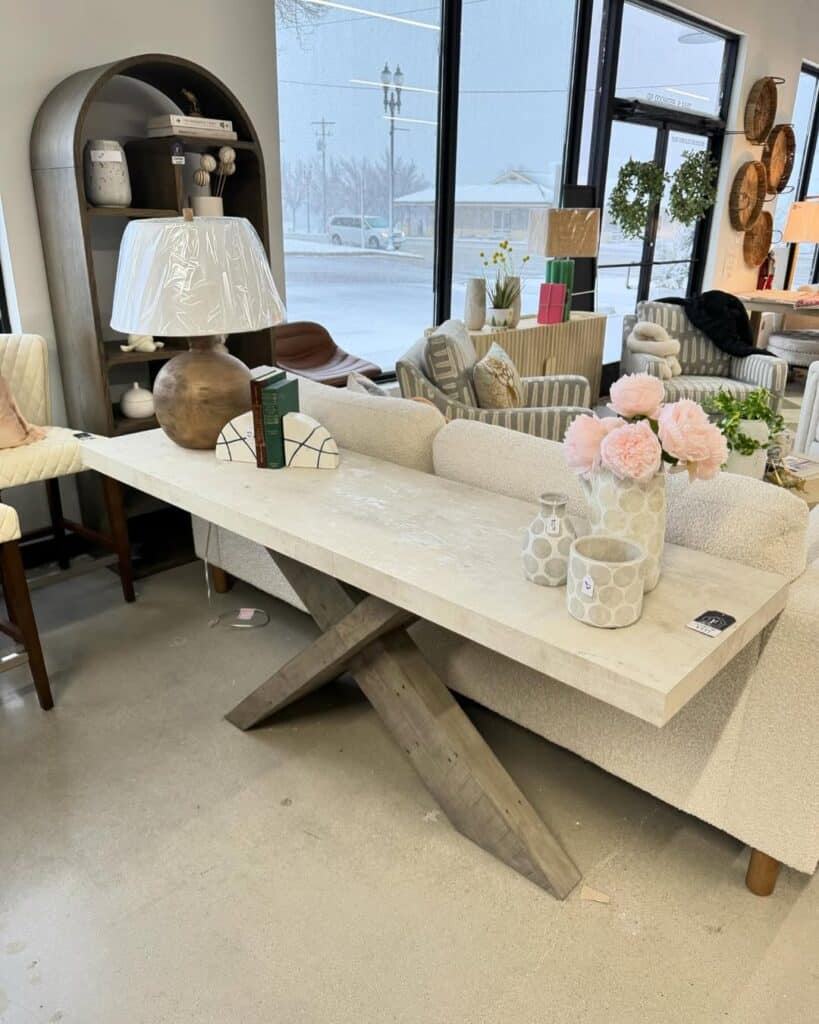 Rustic Stone X-Base Console