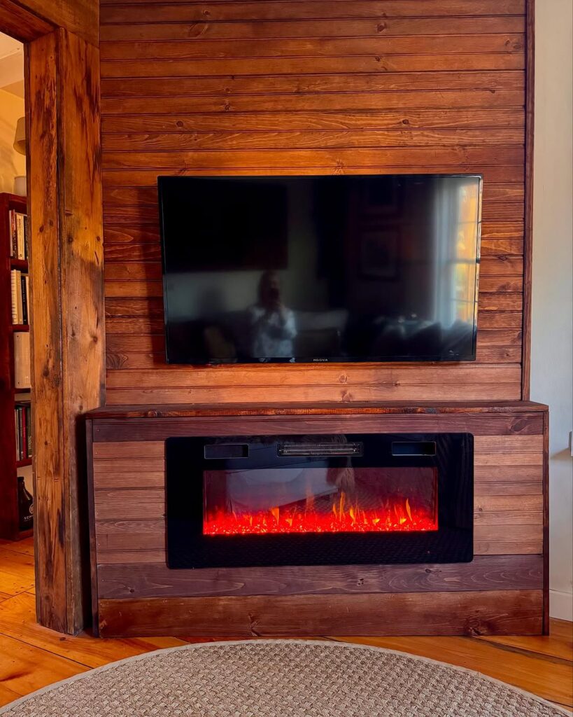 Rustic Wood TV Wall