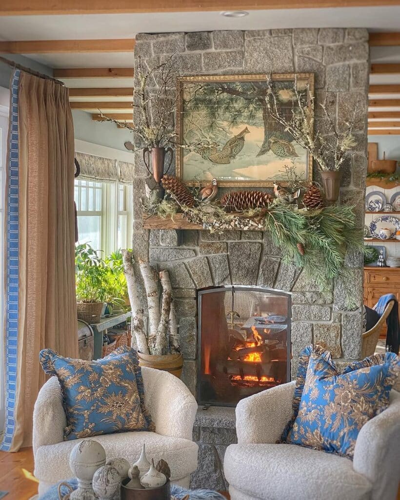 Rustic Woodland Winter Mantle