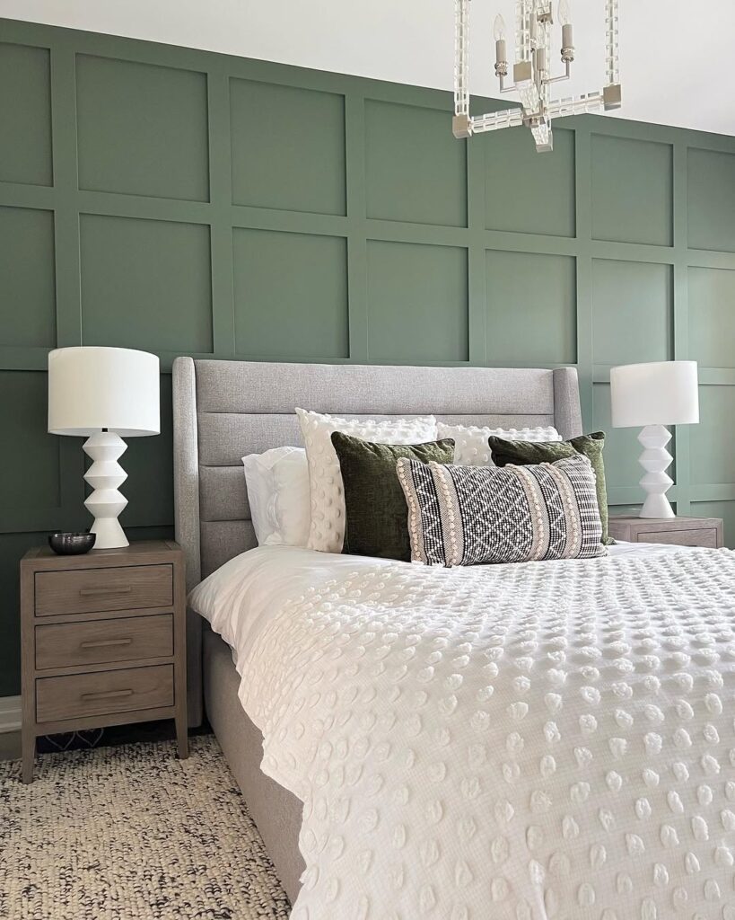 Sage Green Accent Wall Grid