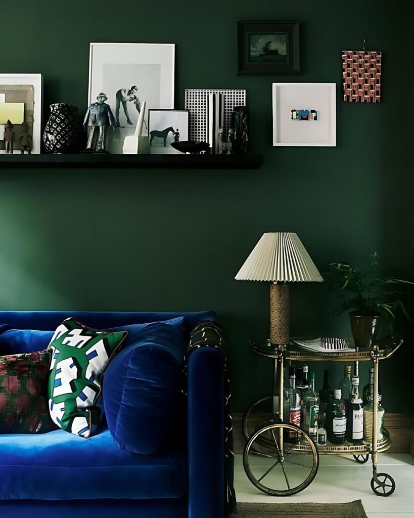 Sapphire and Forest Green Living Room