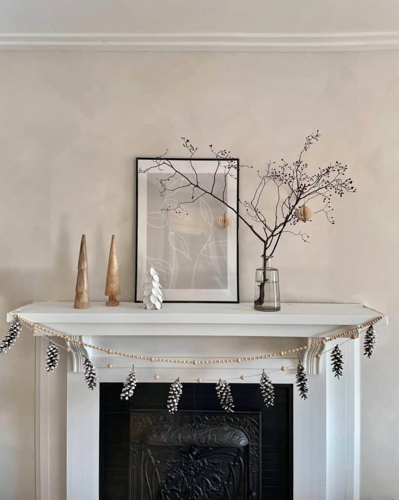 Scandinavian Pinecone Mantel