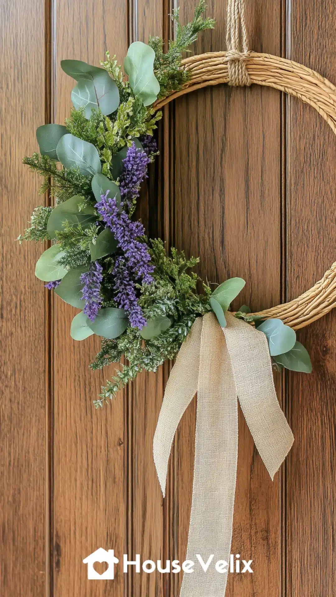 Rattan Hoop Wreath with Faux Greenery