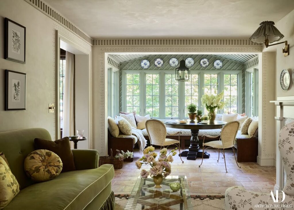 Serene Garden-Facing Victorian Parlor