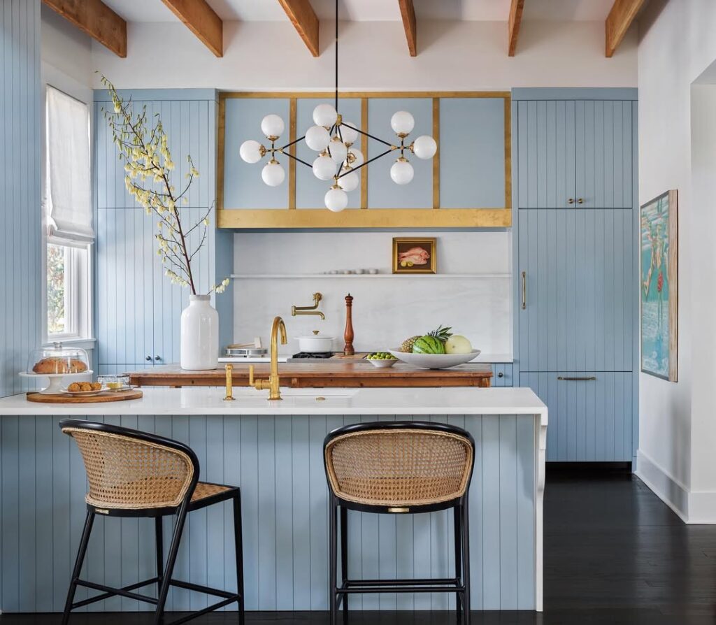 Sky Blue Kitchen Paneling