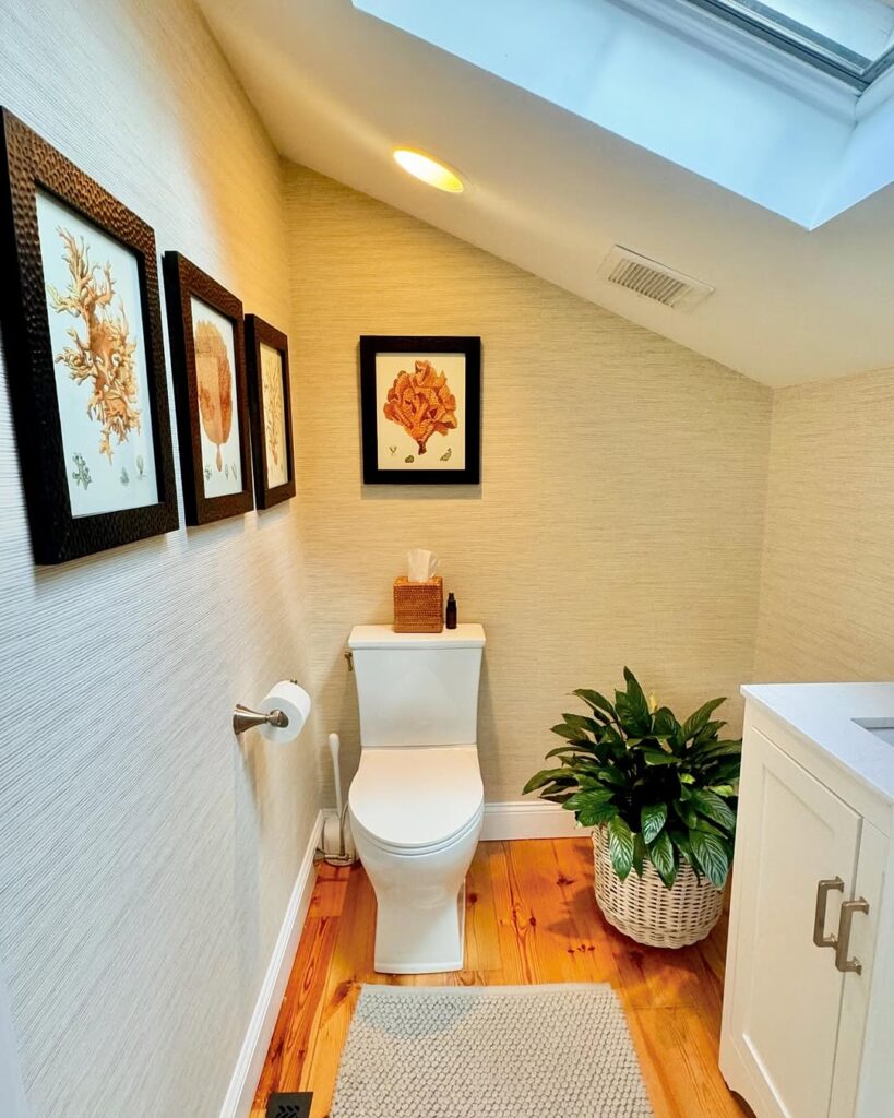 Small Coastal Coral Half Bathroom