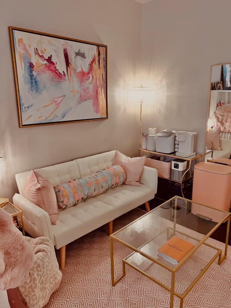 Soft Blush Lounge with Minimal Chic Style