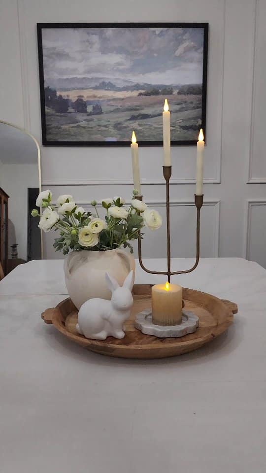 Soft Garden Bunny Candle Tray