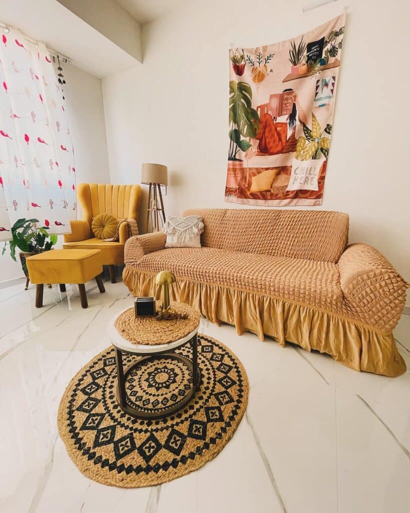 Soft Mustard Minimalist Boho Glam