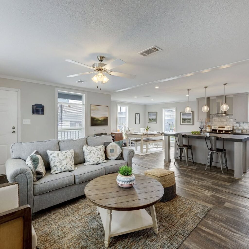 Soft Neutral Mobile Home Lounge