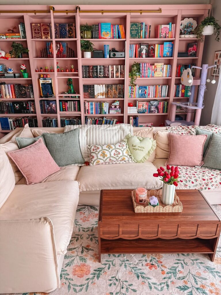 Soft Pink Cottage Library