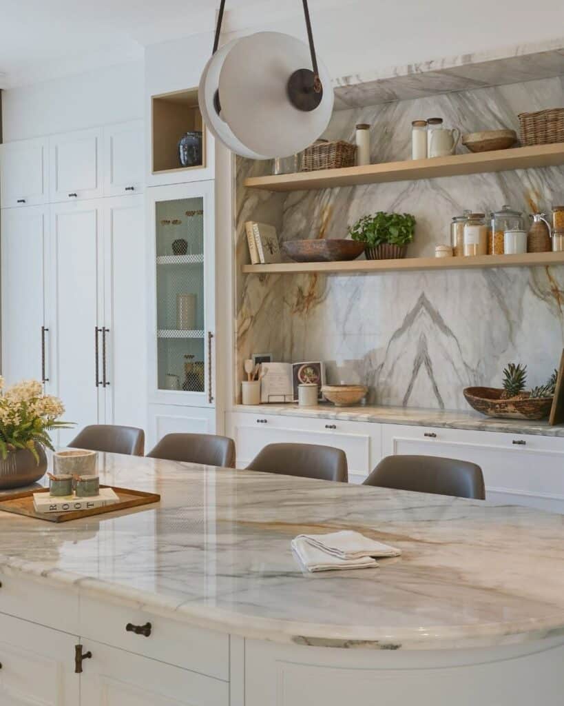 Soft White Marble Veining