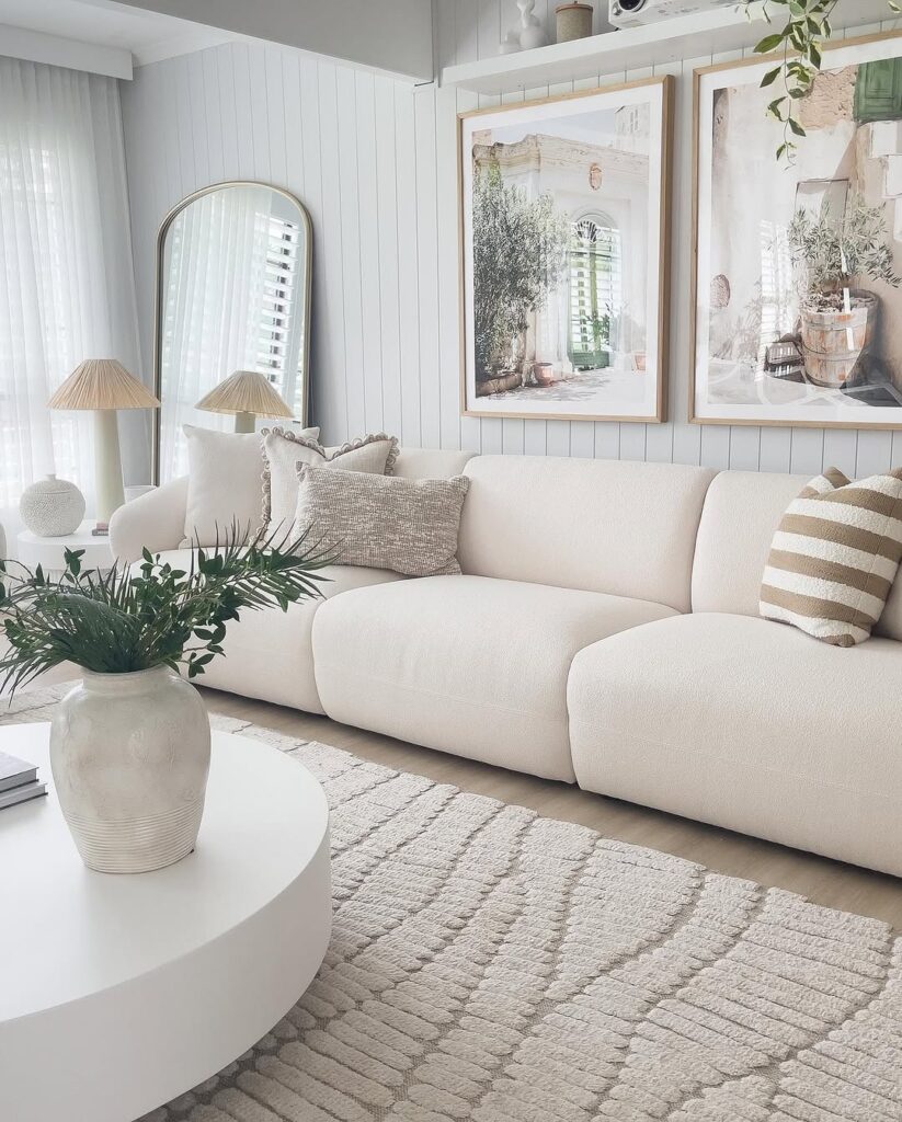 Soft White Mediterranean Sanctuary Sofa
