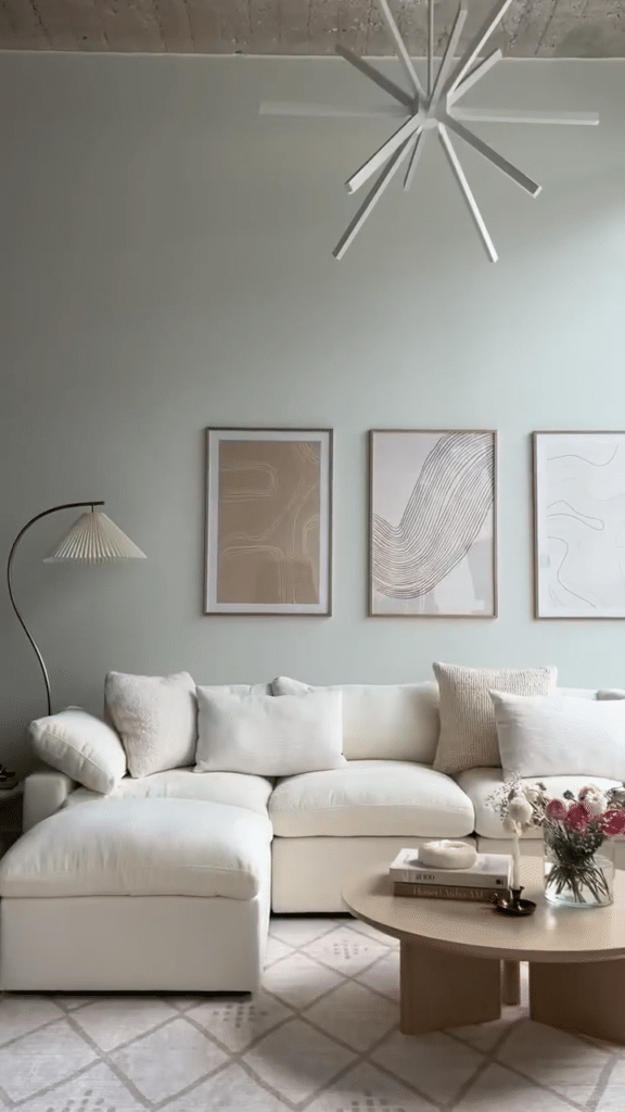 Soft White Modern Minimal Lounge Sectional