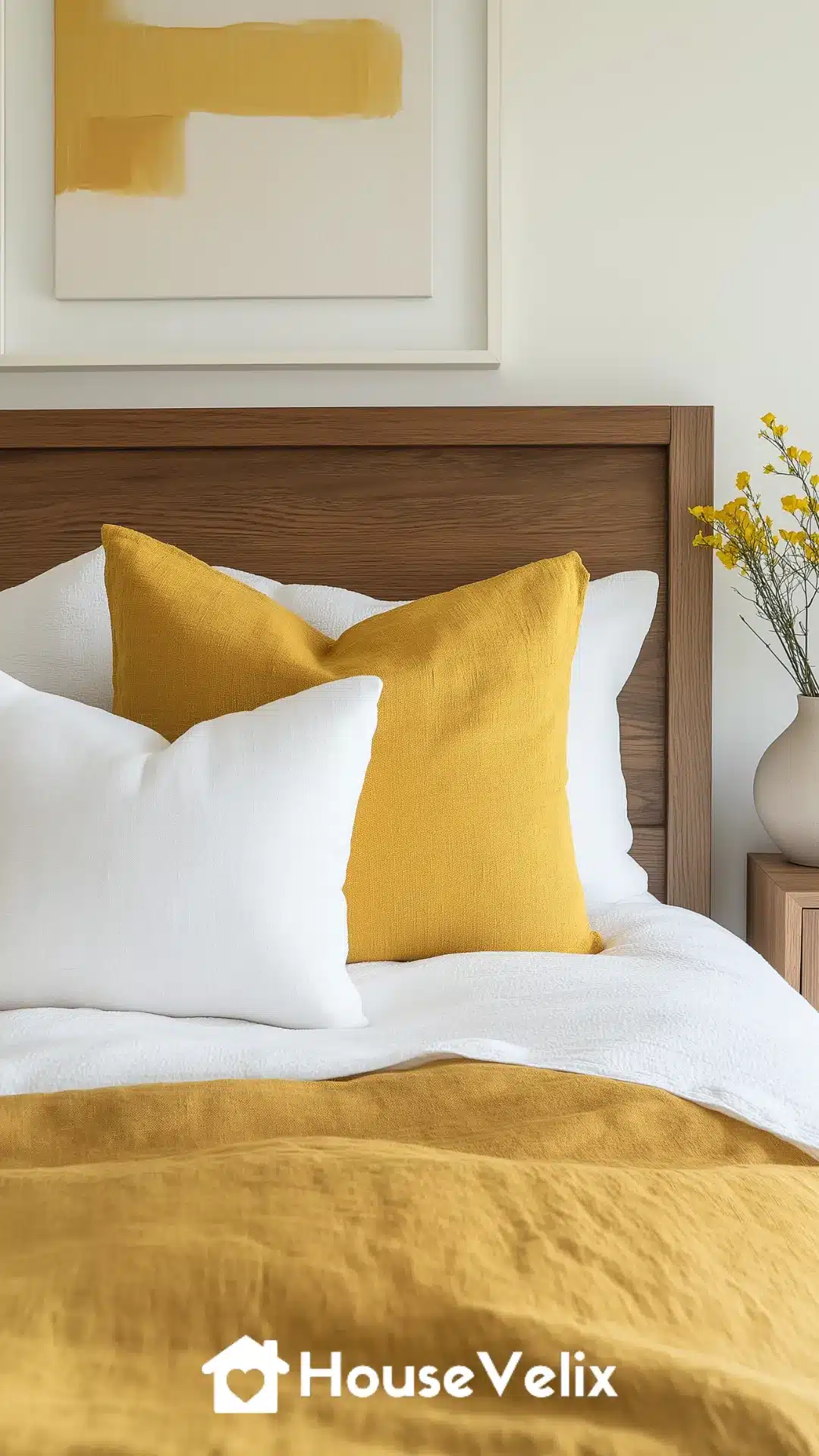Soft Yellow Accent Pillows with Linen Texture