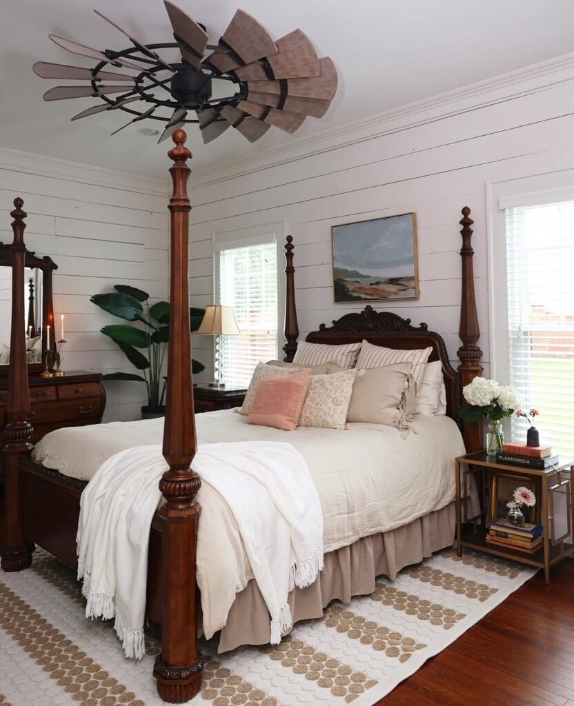 Southern Spring Farmhouse Canopy Bedroom