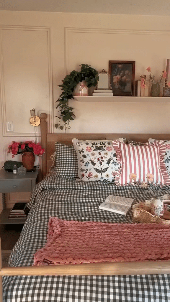 Spring Bloom Gingham Cottage Bedroom