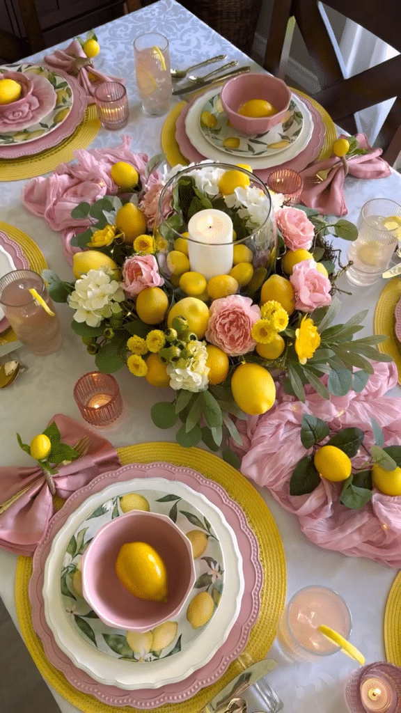 Spring Blush Lemon Table