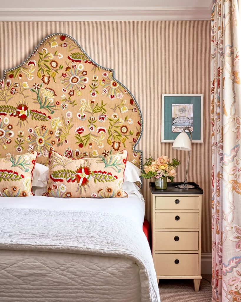 Spring Garden Bedroom with Embroidered Elegance