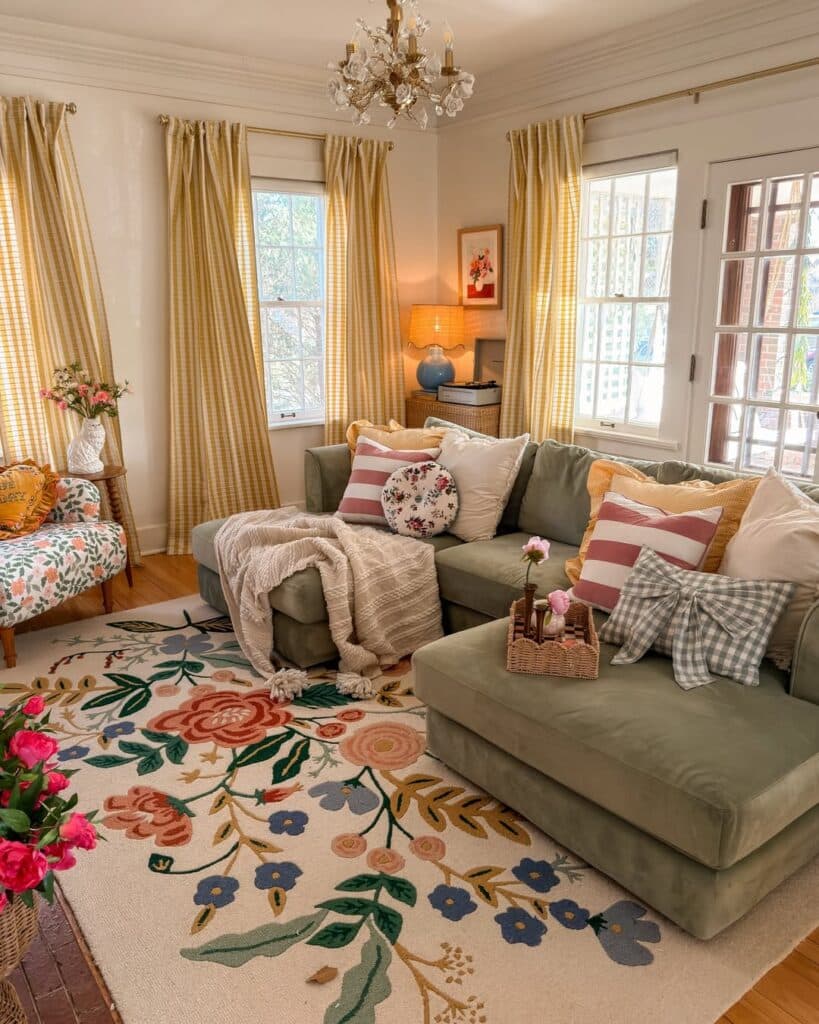Spring Lounge for Comfort in Floral Cottage Style