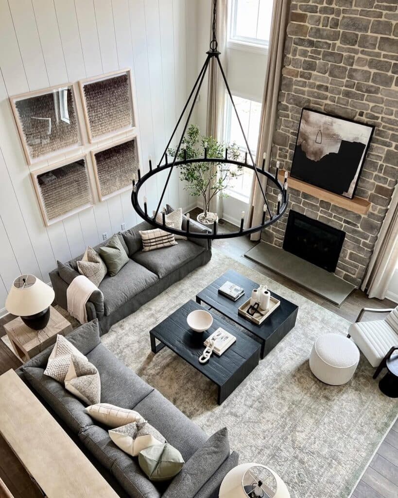 Stone Farmhouse Living Room